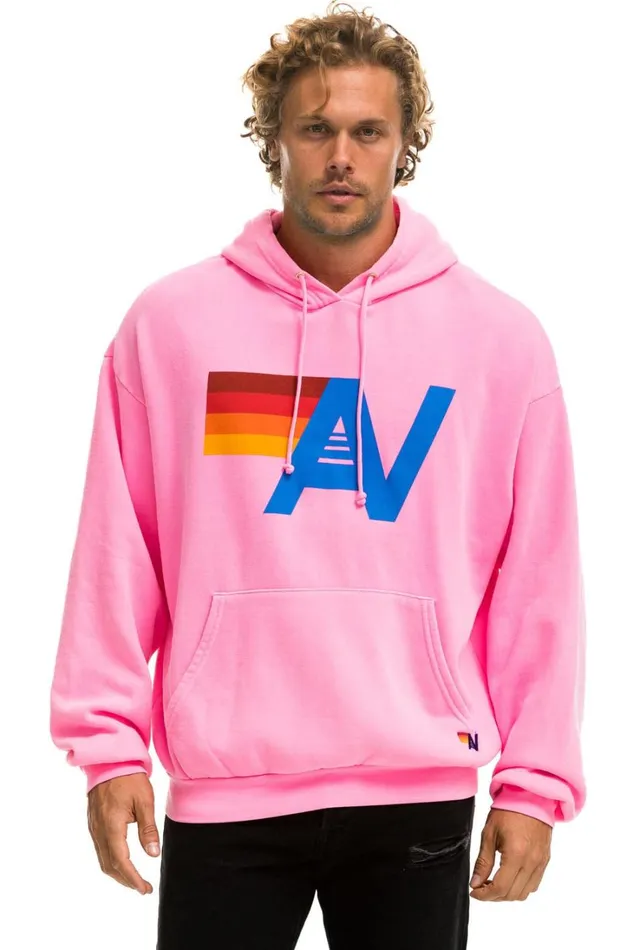WomenMen Tops Aviator Nation LOGO PULLOVER RELAXED HOODIE 8211 NEON PINK WomenMen Tops Aviator Nation LOGO PULLOVER RELAXED HOODIE 8211 NEON PINK