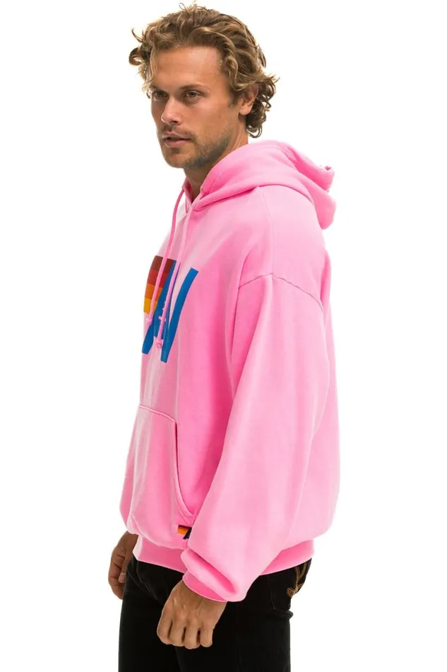 WomenMen Tops Aviator Nation LOGO PULLOVER RELAXED HOODIE 8211 NEON PINK WomenMen Tops Aviator Nation LOGO PULLOVER RELAXED HOODIE 8211 NEON PINK
