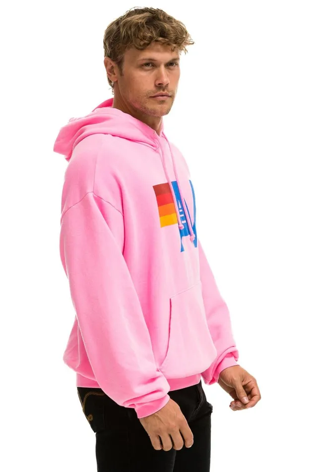WomenMen Tops Aviator Nation LOGO PULLOVER RELAXED HOODIE 8211 NEON PINK WomenMen Tops Aviator Nation LOGO PULLOVER RELAXED HOODIE 8211 NEON PINK