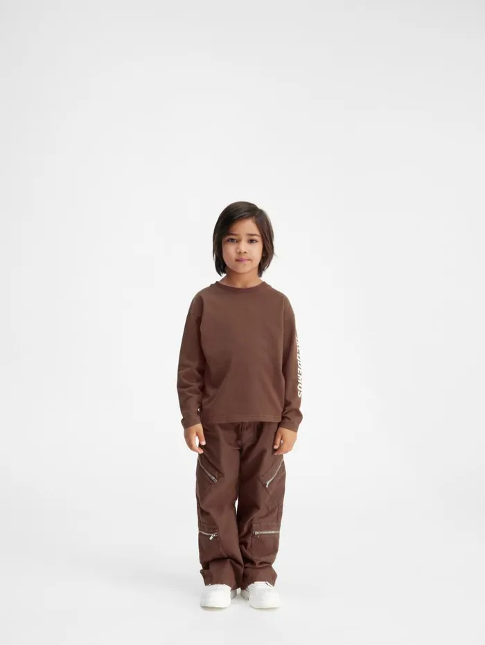 WomenMen Tops JACQUEMUS The Kids039 Longsleeve Tshirt Dark Brown