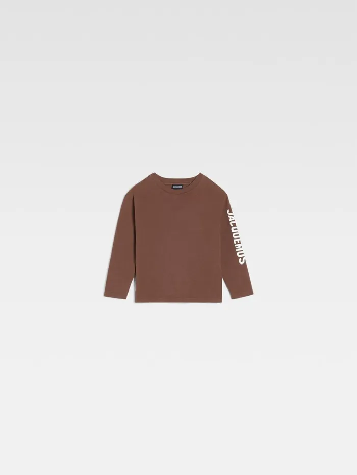 WomenMen Tops JACQUEMUS The Kids039 Longsleeve Tshirt Dark Brown