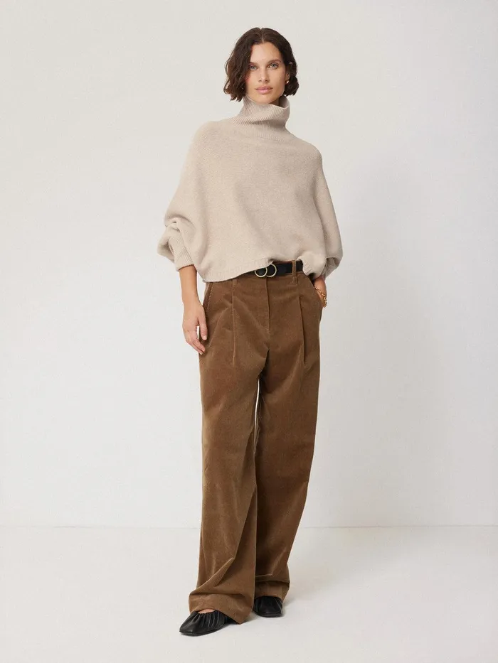 Women Merino Poncho Jumper Cream Jigsaw Knitwear and Cashmere