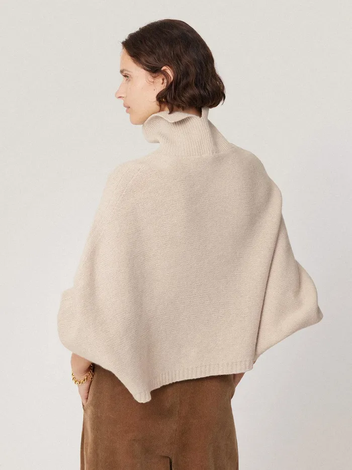 Women Merino Poncho Jumper Cream Jigsaw Knitwear and Cashmere