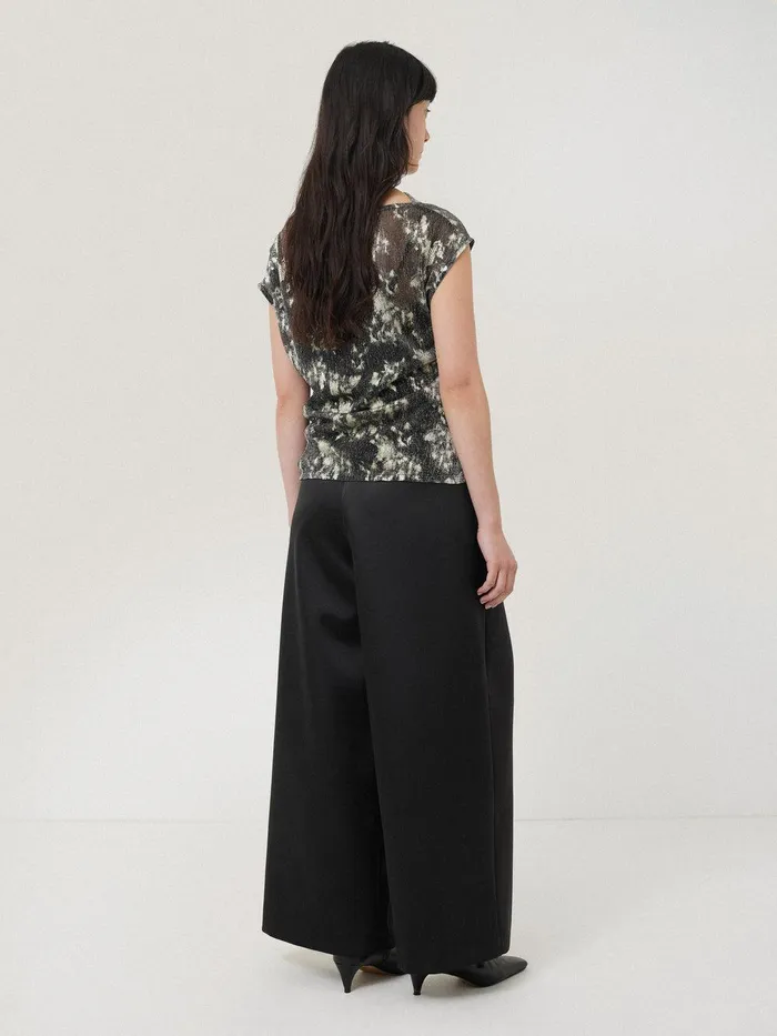 Women Metallic Asymmetric Top Gold Jigsaw Shirts and Tops