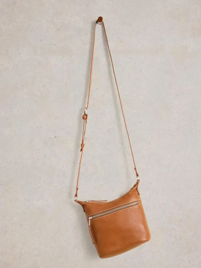 Women Mini Farrah Crossbody Bag Mid Tan White Stuff Bags and Purses