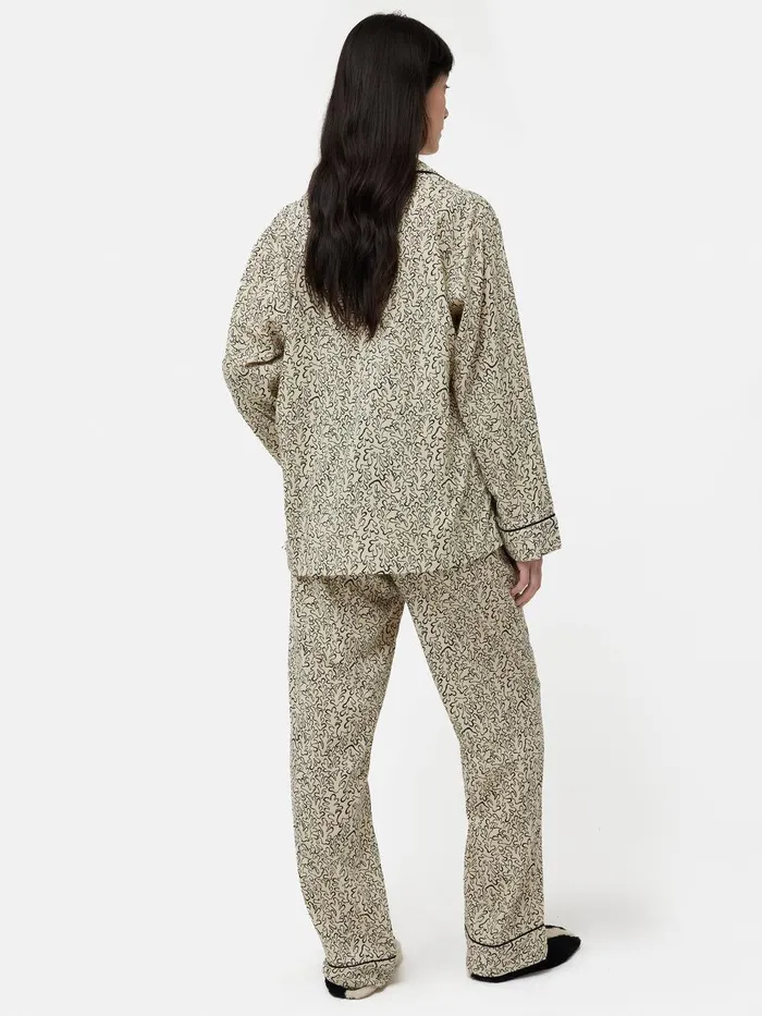 Women Mini Hydra Coral Pyjama Cream Jigsaw Pyjamas and Loungewear