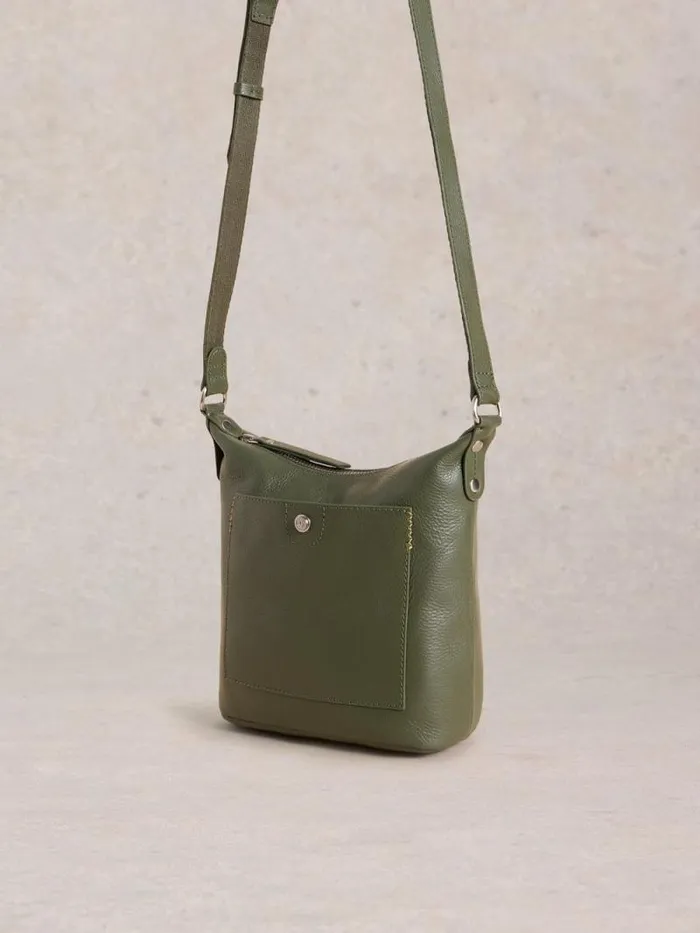 Women Mini Leather Fern Crossbody Khaki Green White Stuff Bags and Purses