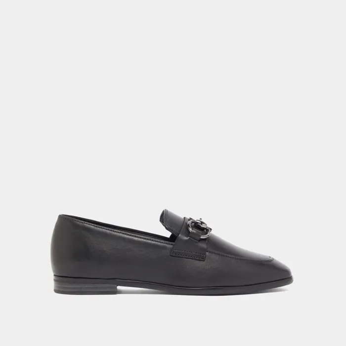 Women Moccasins With Square Bits And Boxes Black JONAK Loafers Women Moccasins With Square Bits And Boxes Black JONAK Loafers