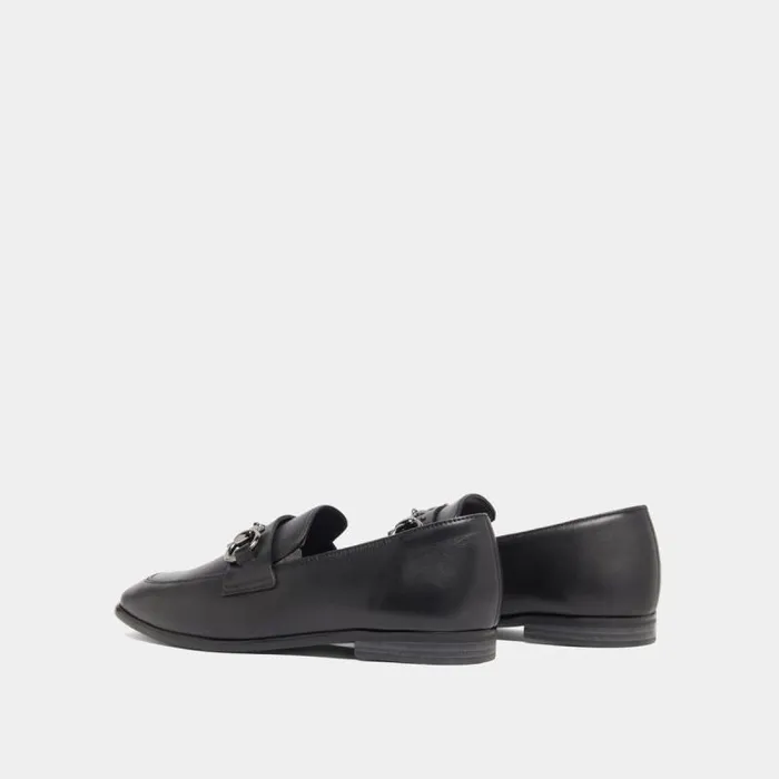 Women Moccasins With Square Bits And Boxes Black JONAK Loafers Women Moccasins With Square Bits And Boxes Black JONAK Loafers