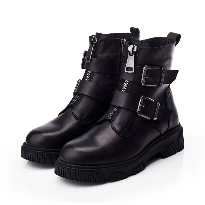 Women Moda In Pelle Black Boots Shoon Sh Soller Black Leather