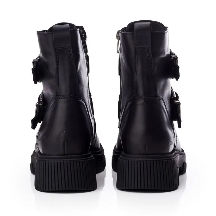 Women Moda In Pelle Black Boots Shoon Sh Soller Black Leather