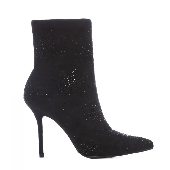 Women Moda In Pelle Black Boots Zoeyy Black Alcantara