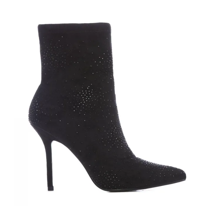 Women Moda In Pelle Black Boots Zoeyy Black Alcantara