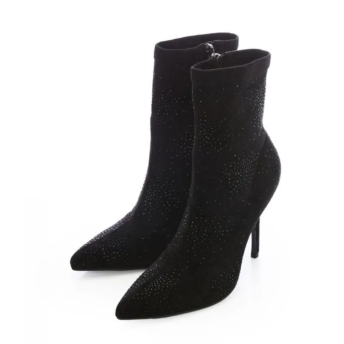 Women Moda In Pelle Black Boots Zoeyy Black Alcantara