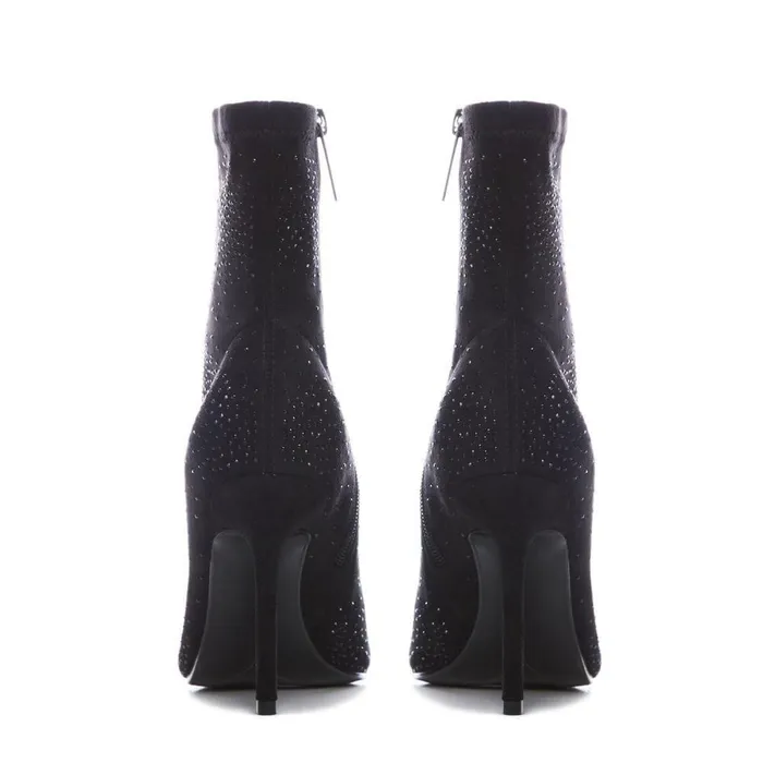 Women Moda In Pelle Black Boots Zoeyy Black Alcantara