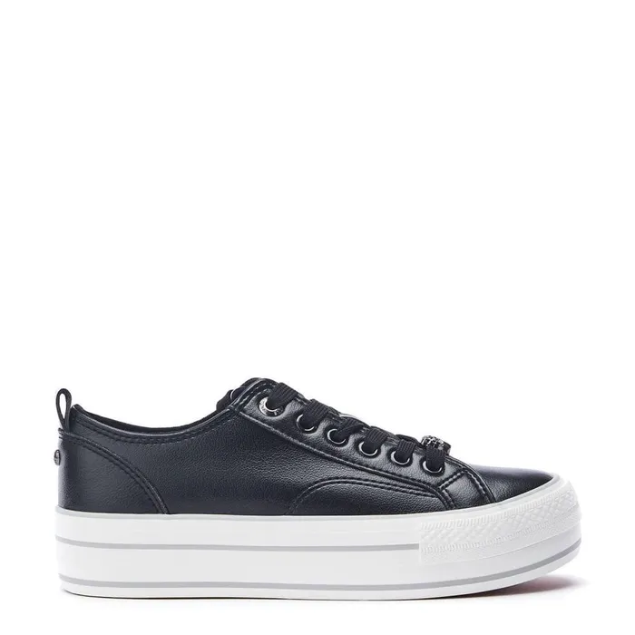 Women Moda In Pelle Black Trainers Bagnol Black Porvair