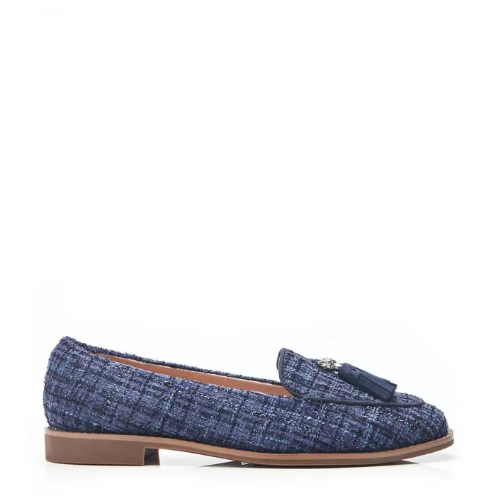 Women Moda In Pelle Brogues And Loafers Emmarose Navy Textile