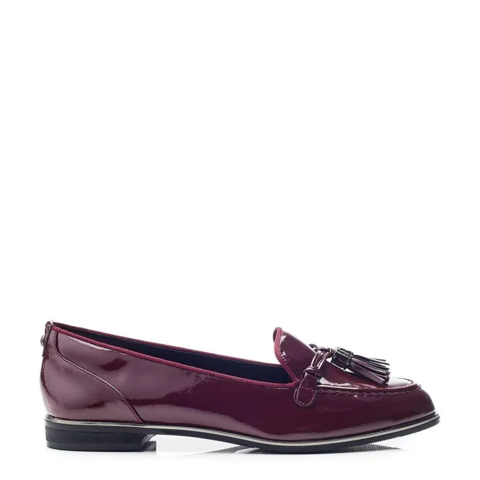 Women Moda In Pelle Brogues And Loafers Evvaa Burgundy Patent
