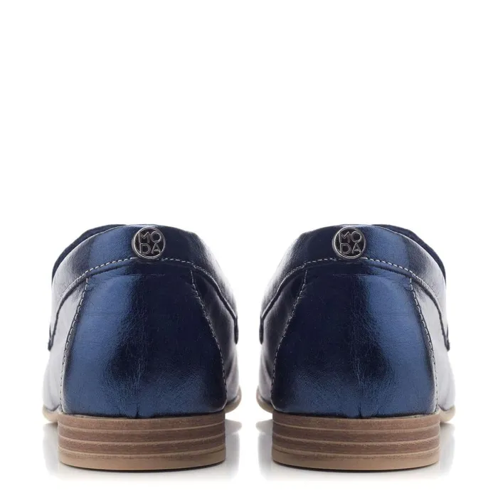Women Moda In Pelle Brogues And Loafers Fayee Navy Leather
