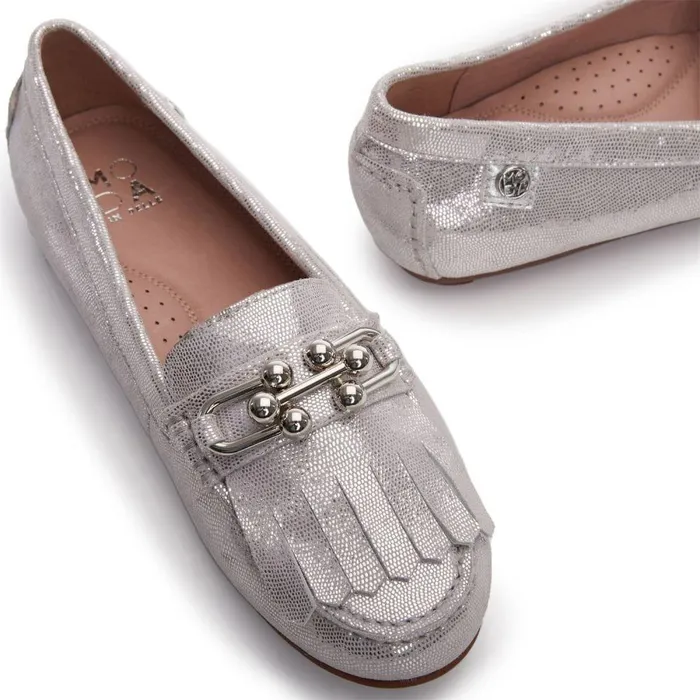 Women Moda In Pelle Brogues And Loafers Francheska Rose Gold Leather