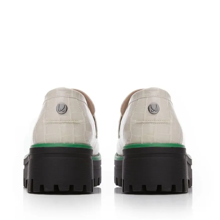 Women Moda In Pelle Brogues And Loafers M By Moda Elloise Off White Patent Mocc Croc