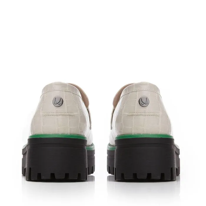 Women Moda In Pelle Brogues And Loafers M By Moda Elloise Off White Patent Mocc Croc