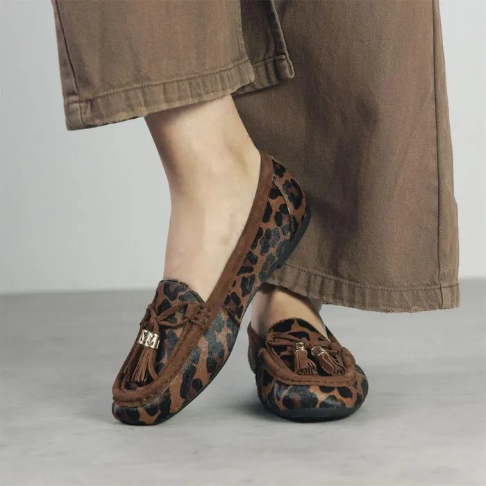 Women Moda In Pelle Casual Shoes Famina Dark Leopard Print Pony