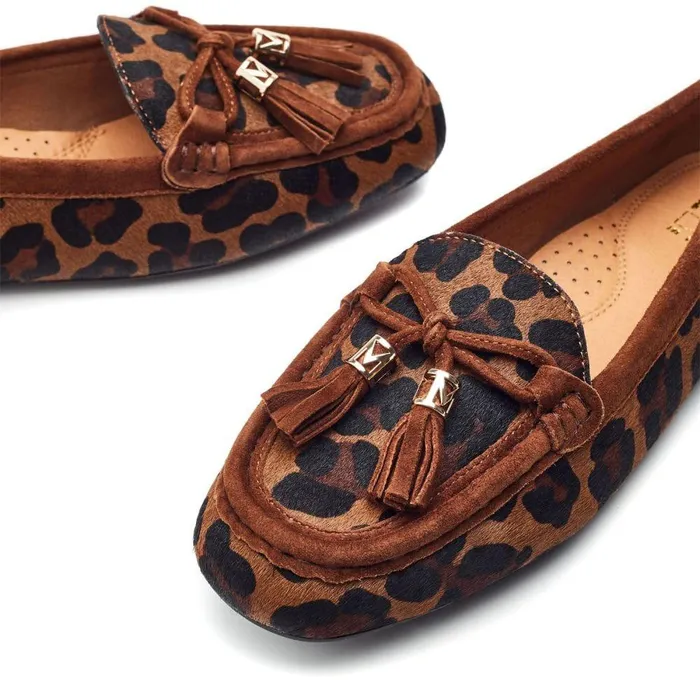 Women Moda In Pelle Casual Shoes Famina Dark Leopard Print Pony