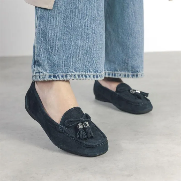 Women Moda In Pelle Casual Shoes Famina Navy Suede