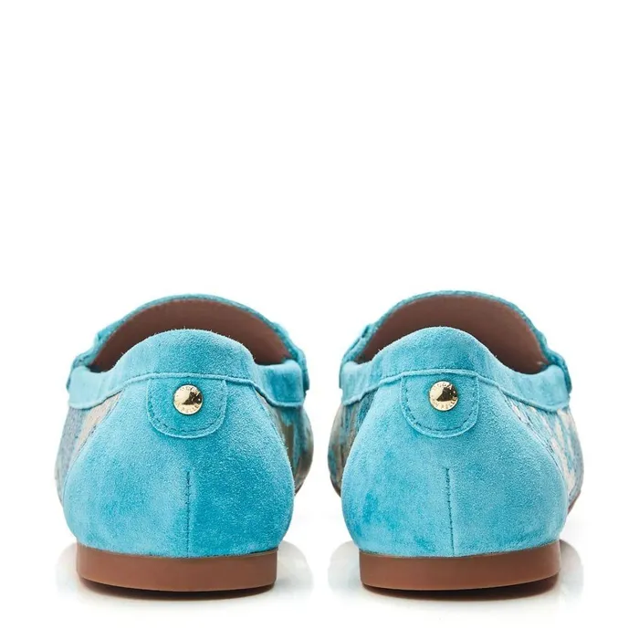 Women Moda In Pelle Casual Shoes Famina Turquoise Snake Print Leather