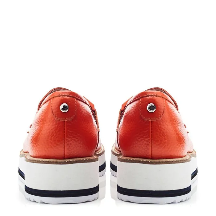 Women Moda In Pelle Casual Shoes Fernnanda Orange Leather