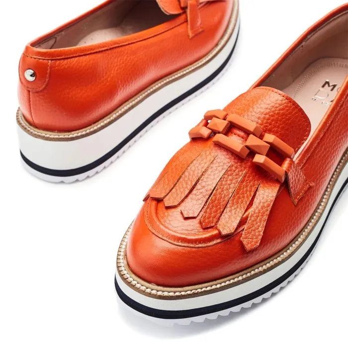 Women Moda In Pelle Casual Shoes Fernnanda Orange Leather