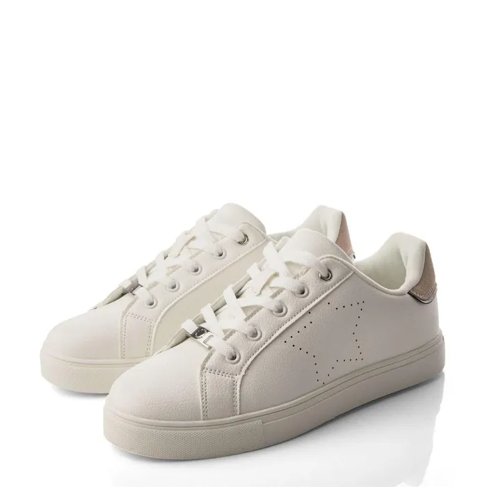 Women Moda In Pelle Casual Trainers Acantha White Porvair