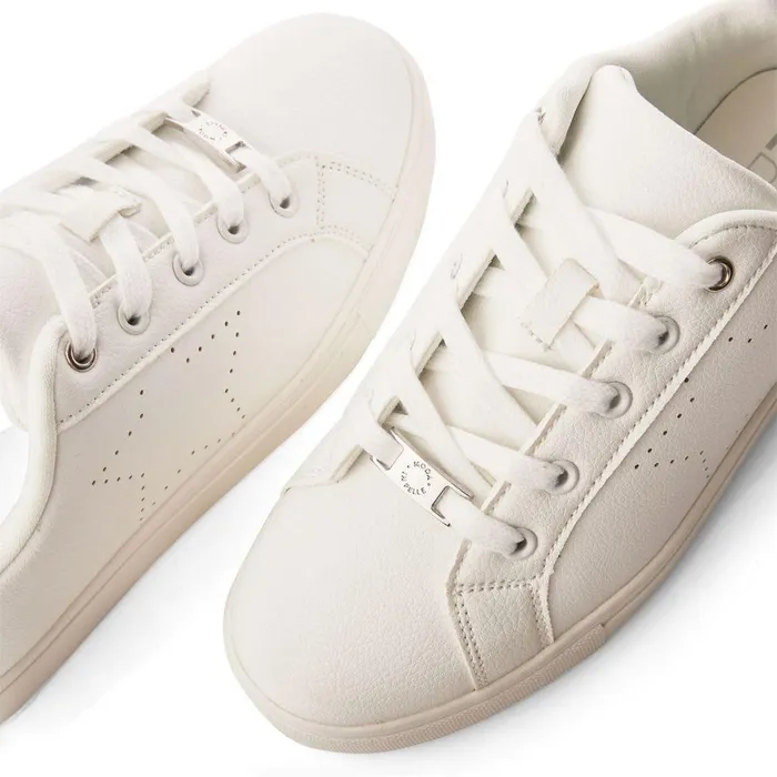 Women Moda In Pelle Casual Trainers Acantha White Porvair