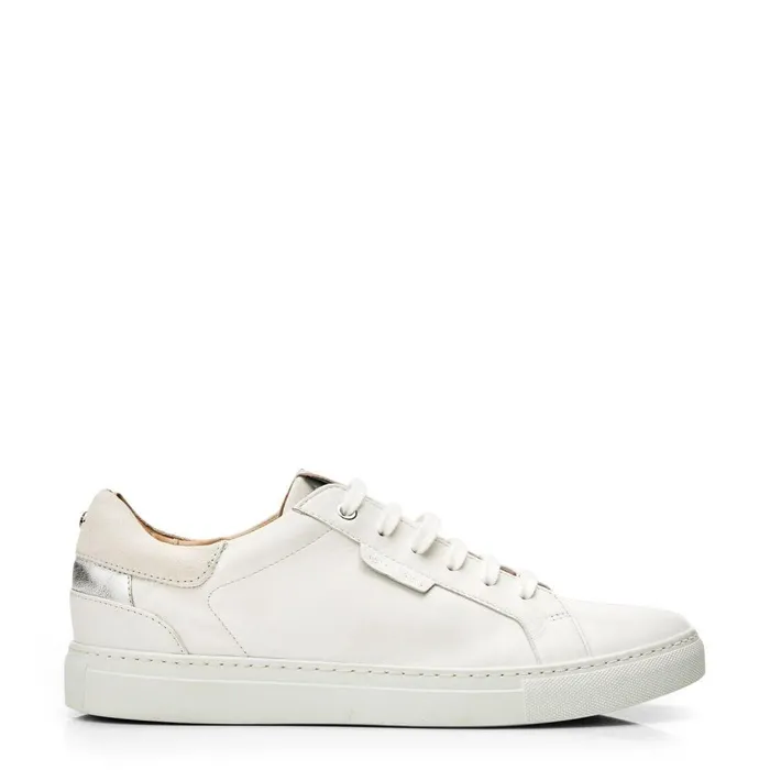Women Moda In Pelle Casual Trainers Ariba White Leather