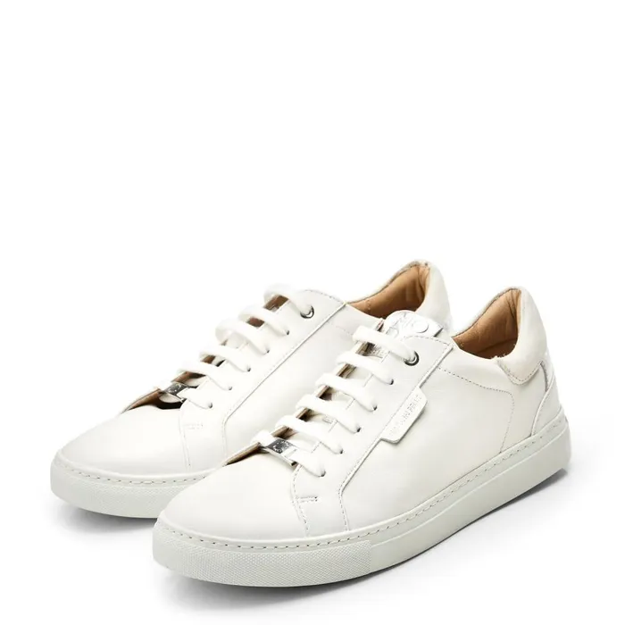 Women Moda In Pelle Casual Trainers Ariba White Leather