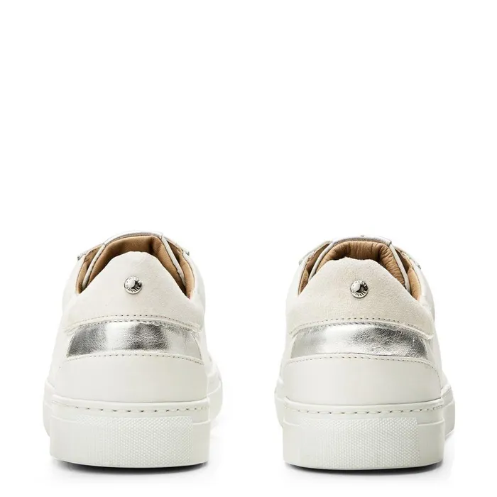 Women Moda In Pelle Casual Trainers Ariba White Leather