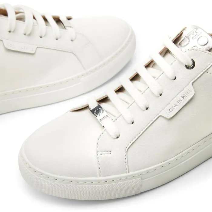 Women Moda In Pelle Casual Trainers Ariba White Leather