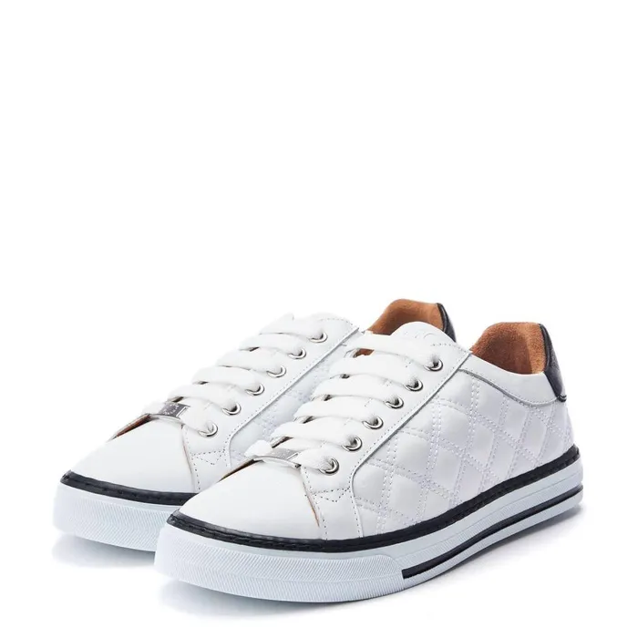 Women Moda In Pelle Casual Trainers Arzon White Leather