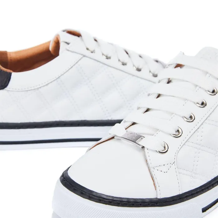 Women Moda In Pelle Casual Trainers Arzon White Leather