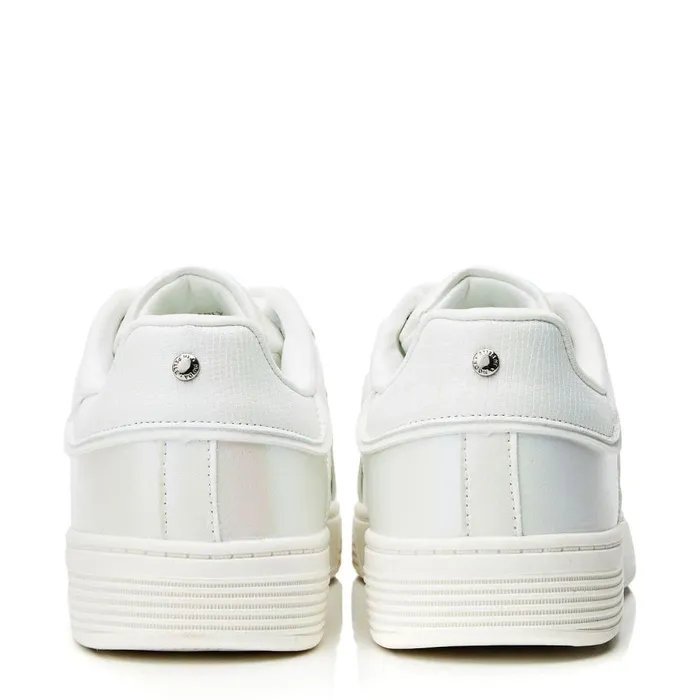 Women Moda In Pelle Casual Trainers Bearly White Iridescent Porvair