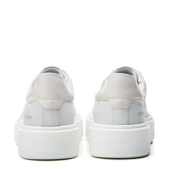 Women Moda In Pelle Casual Trainers Shoon Sh Innie White Leather
