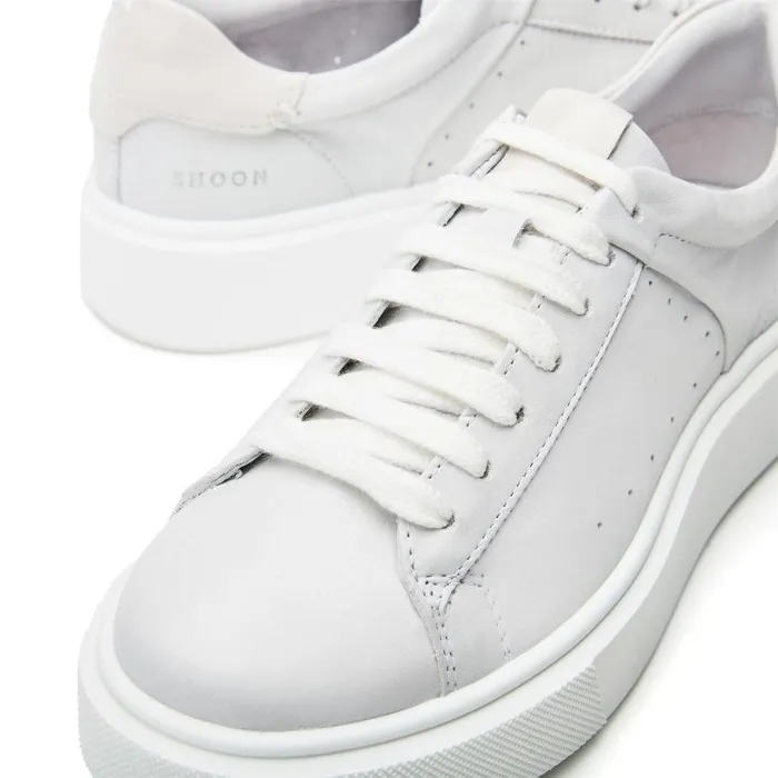 Women Moda In Pelle Casual Trainers Shoon Sh Innie White Leather