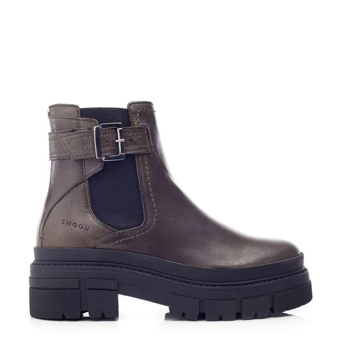 Women Moda In Pelle Chelsea Boots Shoon Sh Oller Olive Leather