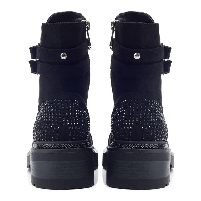 Women Moda In Pelle Chunky Boots Pailton Black Alcantara