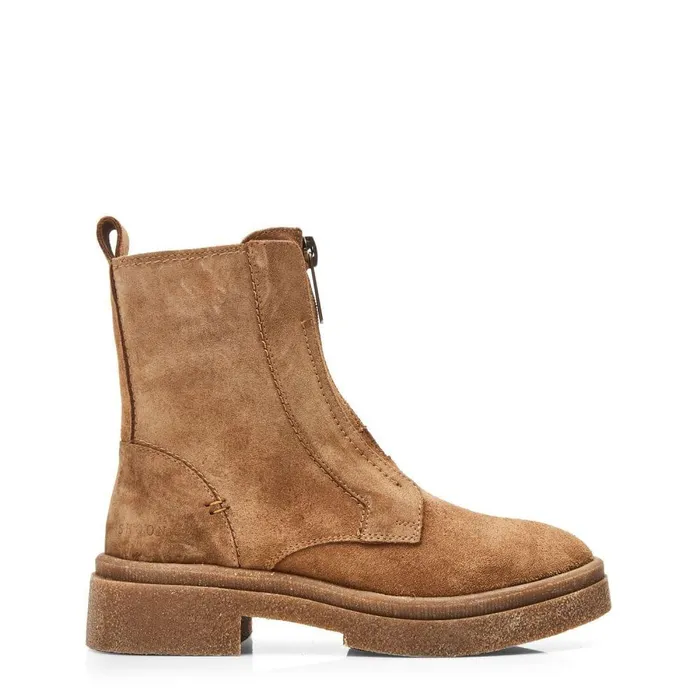Women Moda In Pelle Chunky Boots Shoon Sh Sacoma Tan Suede