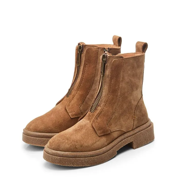 Women Moda In Pelle Chunky Boots Shoon Sh Sacoma Tan Suede