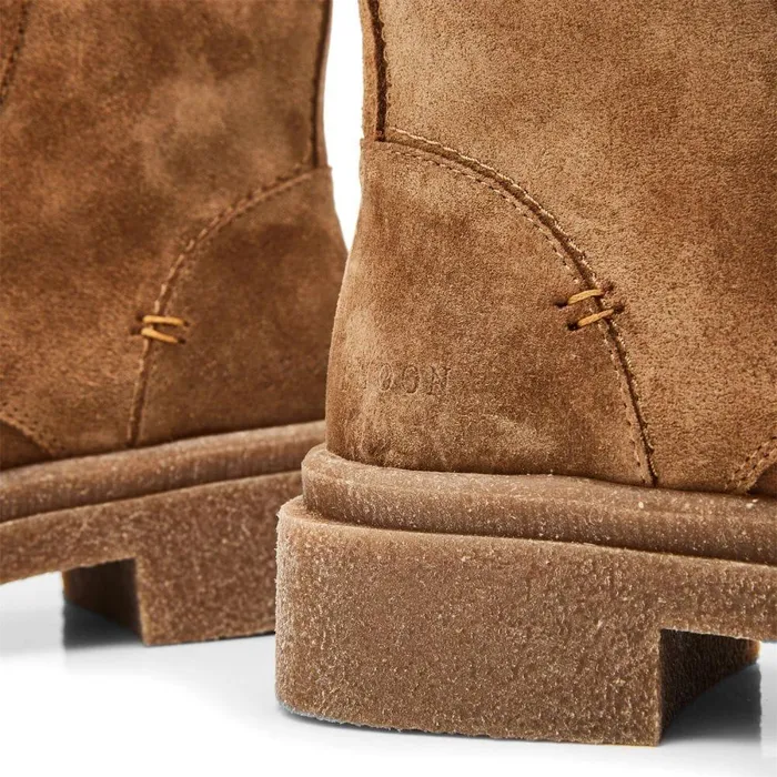 Women Moda In Pelle Chunky Boots Shoon Sh Sacoma Tan Suede