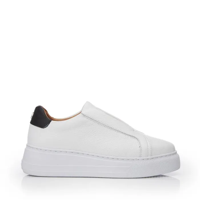 Women Moda In Pelle Chunky Trainers Alber White Leather