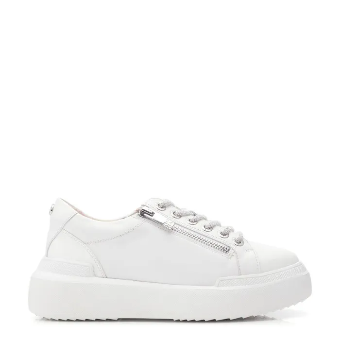 Women Moda In Pelle Chunky Trainers Banquette White Leather